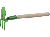 Мотыга-рыхлитель, РОСТОК с деревянной ручкой, "лепесток+3 зуба", 155x70x425мм