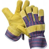 Перчатки STAYER рабочие комбинированные кожаные из спилка с тиснением, XL