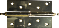 Петля дверная разъемная, 1 подшипник, цвет латунь (PB), левая, с крепежом, 125х75х2,5мм, 2 шт - 37605-125-1L