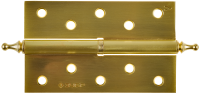 Петля дверная разъемная, 1 подшипник, цвет мат. латунь (SB), левая, с крепежом, 125х75х2,5мм,2шт - 37605-125-3L