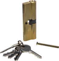 Цилиндровый механизм, тип ключ-ключ, английский тип ключа (5 шт.), длина 90мм Цвет - латунь. - 52101-90-1