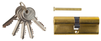 Цилиндровый механизм, тип ключ-ключ, английский тип ключа (5 шт.), длина 80мм Цвет - латунь. - 52101-80-1