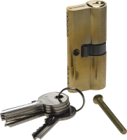 Цилиндровый механизм, тип ключ-ключ, английский тип ключа (5 шт.), длина 70мм Цвет - латунь. - 52101-70-1